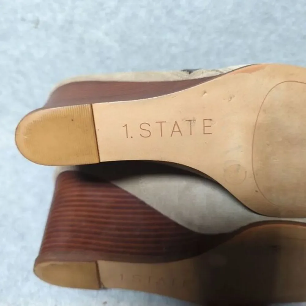 1STATE  Women's Kaleb‎ Boot Size 8 Wedge Heel Tan Taupe Suede Zip Shoe